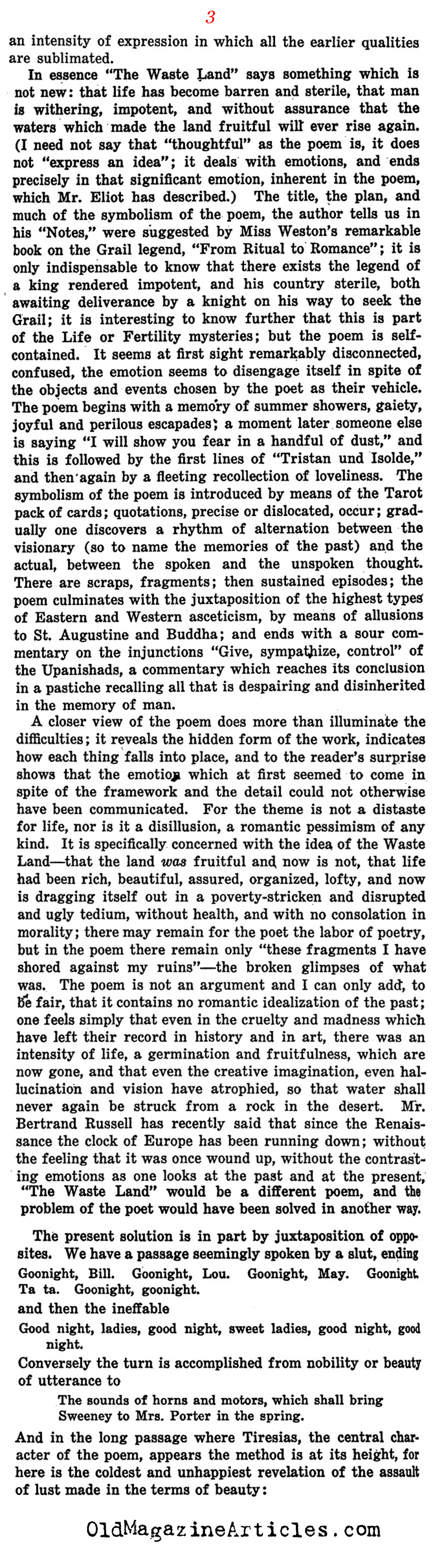 Reviewed: <em>The Waste Land</em> (The Nation, 1922)